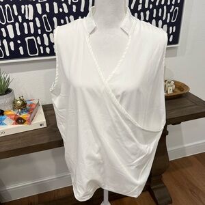 NWOT Women’s Faux Wrap Blouse - XXL - White